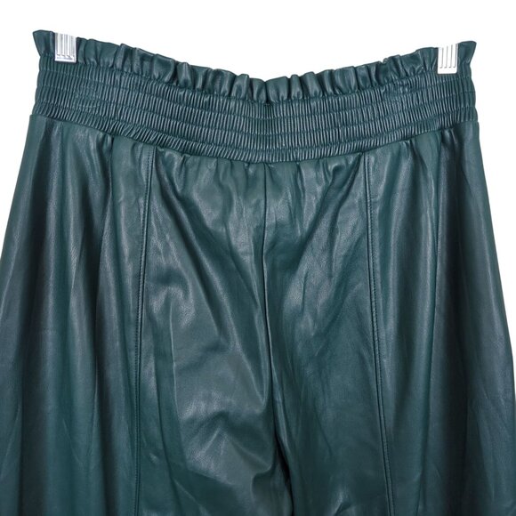 Ryegrass Faux Leather Green Pants Size Medium Elastic Waist Tapered Leg - Picture 5 of 16